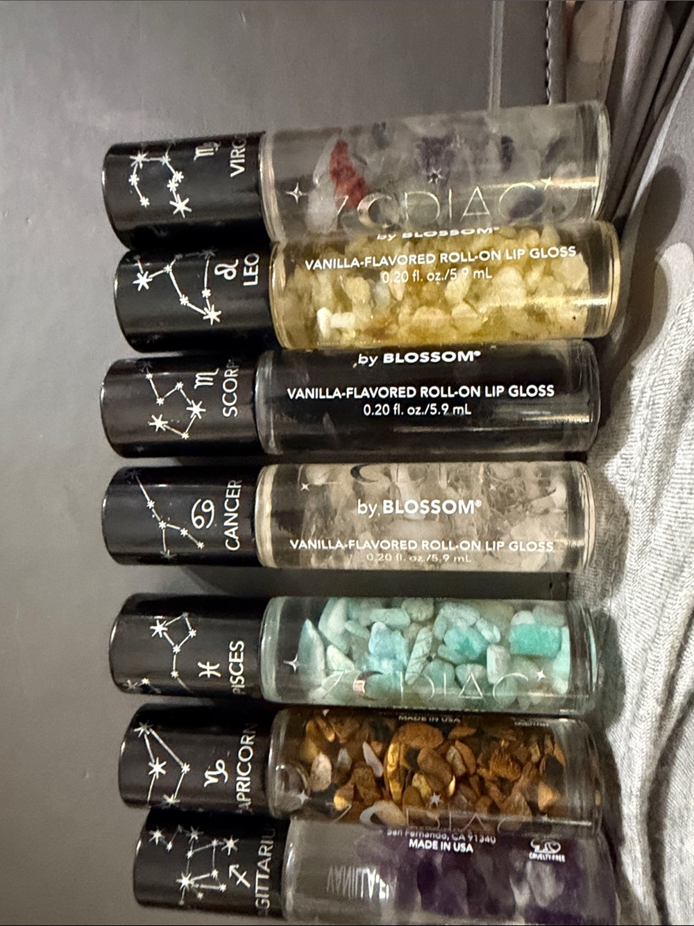 Zodiac by BLOSSOM Vanilla Roll-On Lip Gloss Set - Multi Color Pick your sign!